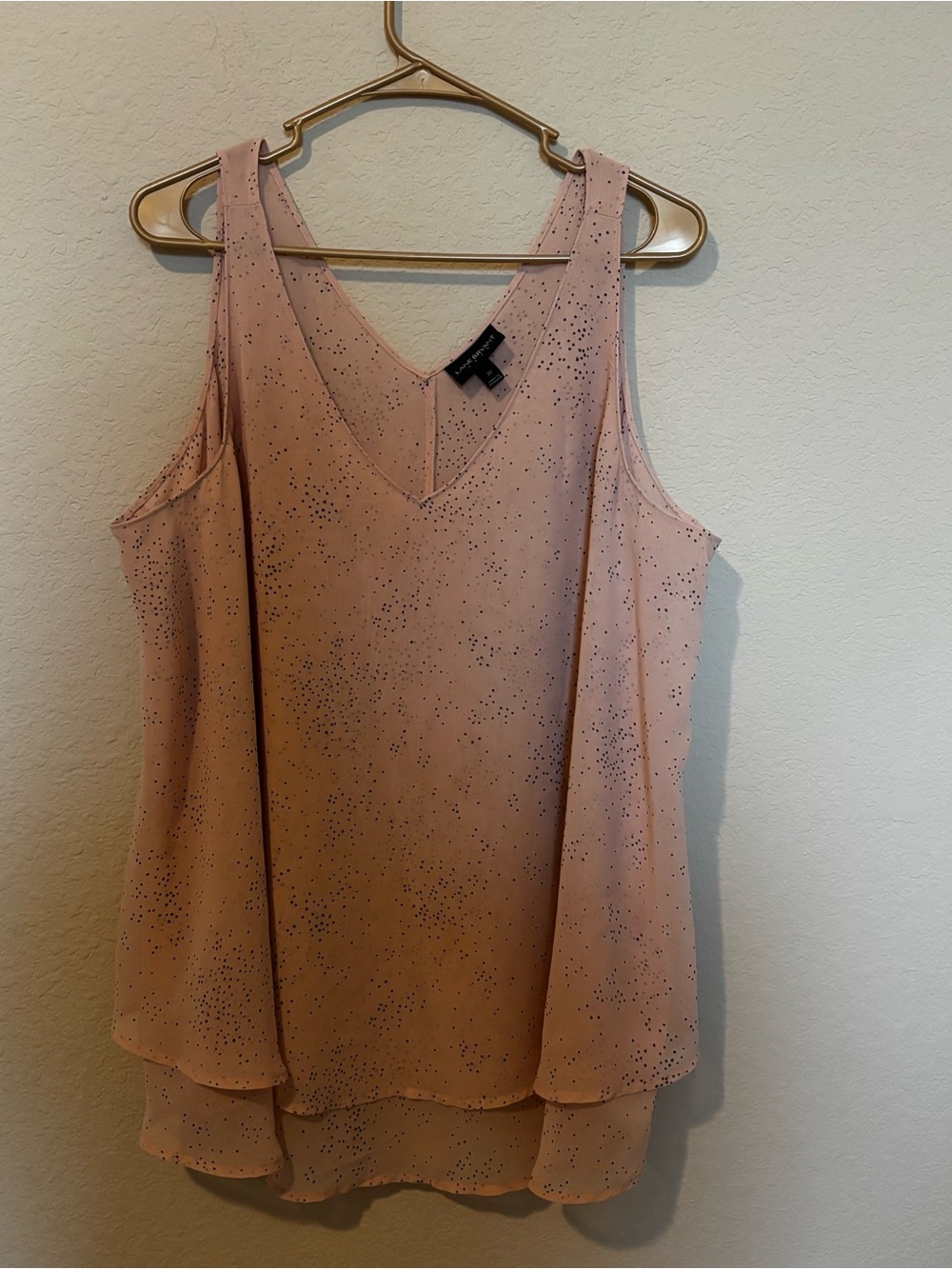 Lane Bryant Womens Pink Double Layer V-Neck Swing Tank Size 20
